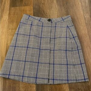 GLEN PLAID MINI SKIRT - WAIST 26